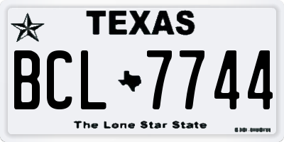 TX license plate BCL7744
