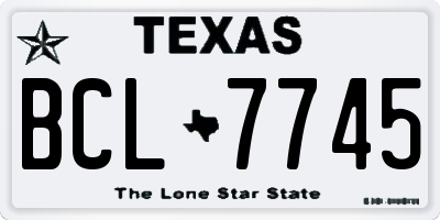 TX license plate BCL7745