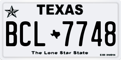 TX license plate BCL7748