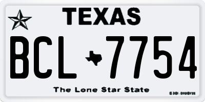 TX license plate BCL7754