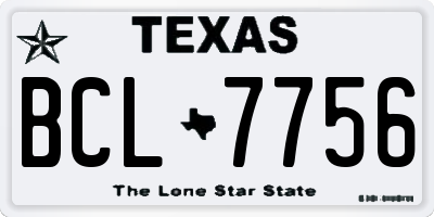 TX license plate BCL7756