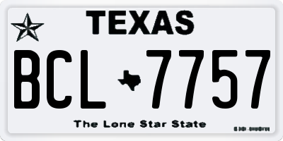 TX license plate BCL7757