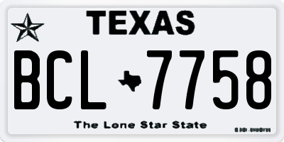 TX license plate BCL7758