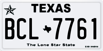 TX license plate BCL7761