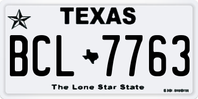 TX license plate BCL7763