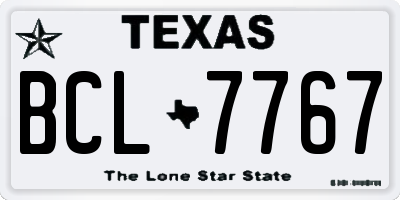 TX license plate BCL7767