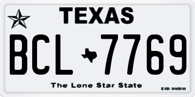 TX license plate BCL7769