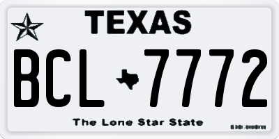 TX license plate BCL7772