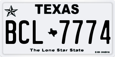 TX license plate BCL7774