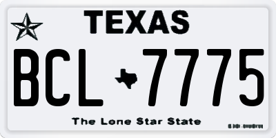 TX license plate BCL7775