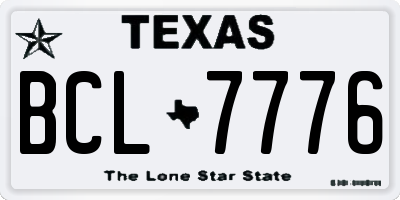 TX license plate BCL7776