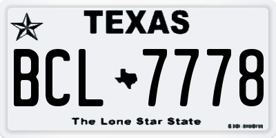 TX license plate BCL7778