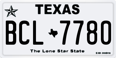 TX license plate BCL7780