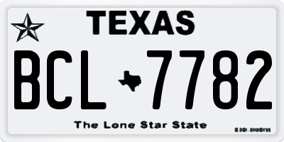 TX license plate BCL7782