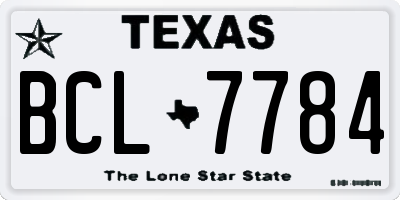 TX license plate BCL7784
