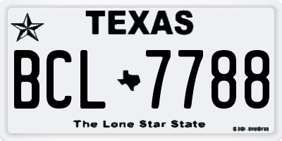 TX license plate BCL7788