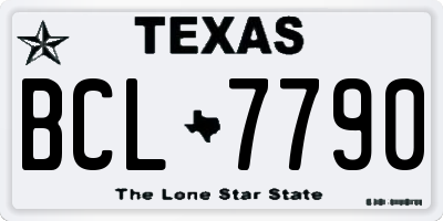 TX license plate BCL7790