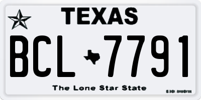 TX license plate BCL7791