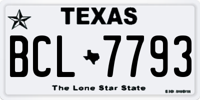 TX license plate BCL7793