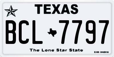 TX license plate BCL7797
