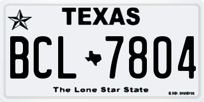 TX license plate BCL7804