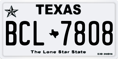 TX license plate BCL7808