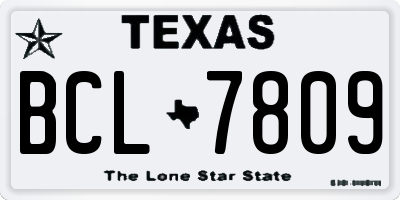 TX license plate BCL7809