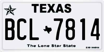 TX license plate BCL7814