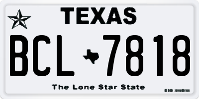 TX license plate BCL7818