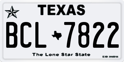 TX license plate BCL7822