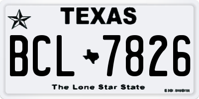 TX license plate BCL7826