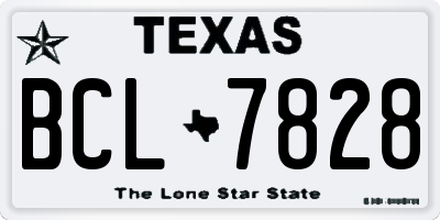 TX license plate BCL7828