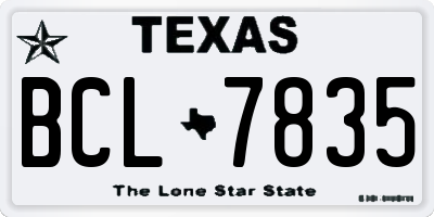 TX license plate BCL7835