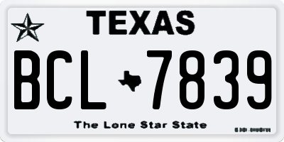 TX license plate BCL7839