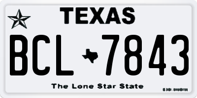 TX license plate BCL7843