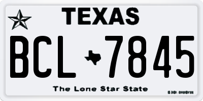TX license plate BCL7845