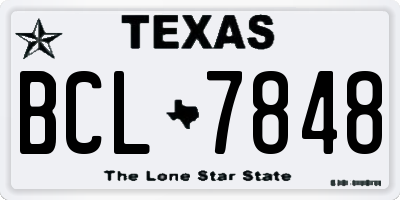 TX license plate BCL7848