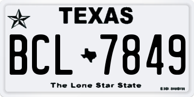 TX license plate BCL7849