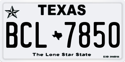 TX license plate BCL7850
