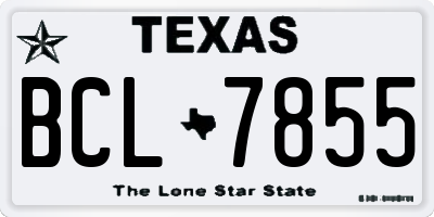 TX license plate BCL7855