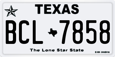 TX license plate BCL7858