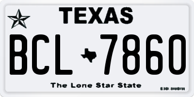 TX license plate BCL7860