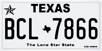 TX license plate BCL7866