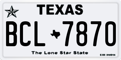 TX license plate BCL7870