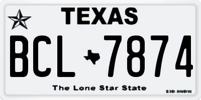 TX license plate BCL7874