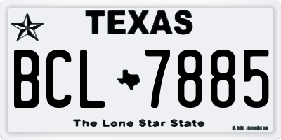 TX license plate BCL7885