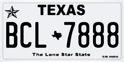 TX license plate BCL7888