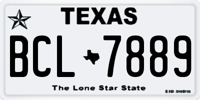 TX license plate BCL7889