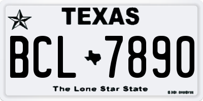 TX license plate BCL7890