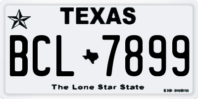 TX license plate BCL7899